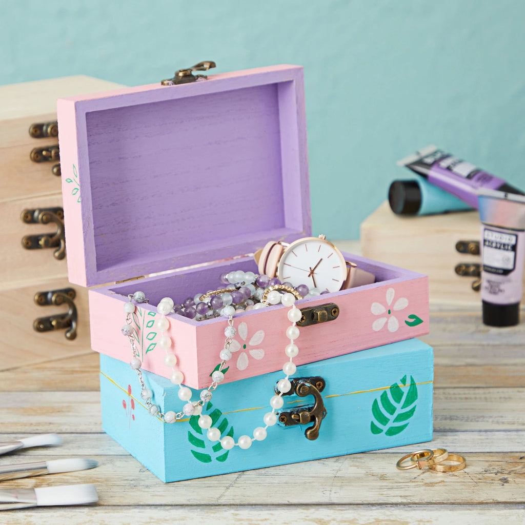 6-Pack Unfinished Wooden Boxes for Crafts with Hinged Lids and Clasps, 6x4x2 In 843128138459| eBay