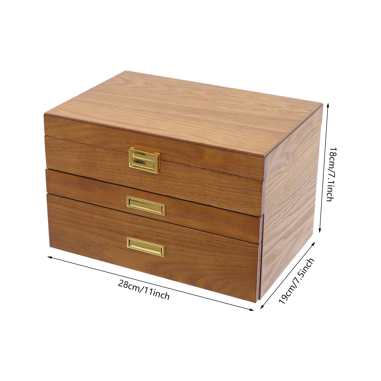 Retro Jewelry Organizer 3 Layers Rings Necklaces Bracelet Display Cabinet Box | eBay