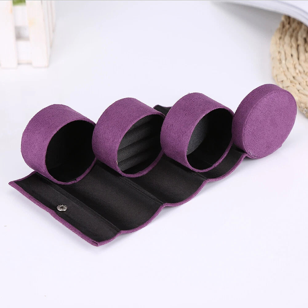 (Purple)Portable 3 Layers Cylinder Shaped Jewelry Storage Box Organizer For US | eBay