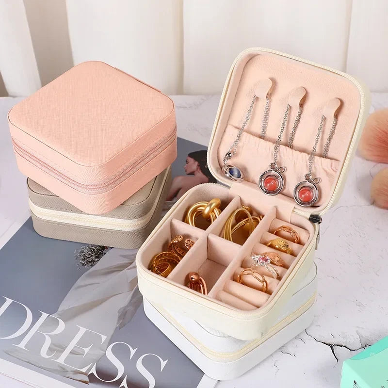 New Mini Jewelry Storage Box PU Leather Travel Organizer Earrings Ring Fast Ship | eBay