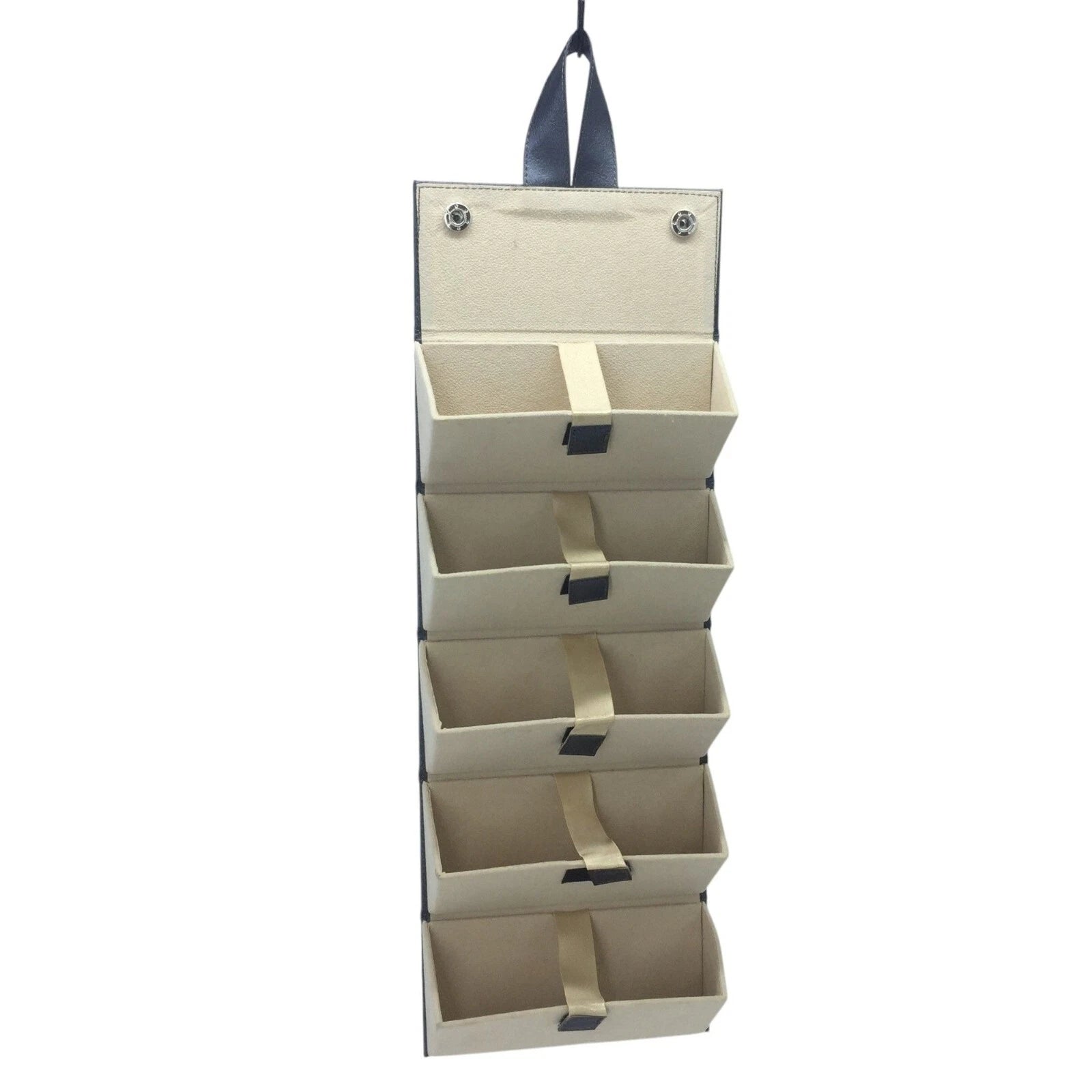 Hanging Jewelry & Accessory Organizer Box Roll Up Storage 5 Compartments | eBay