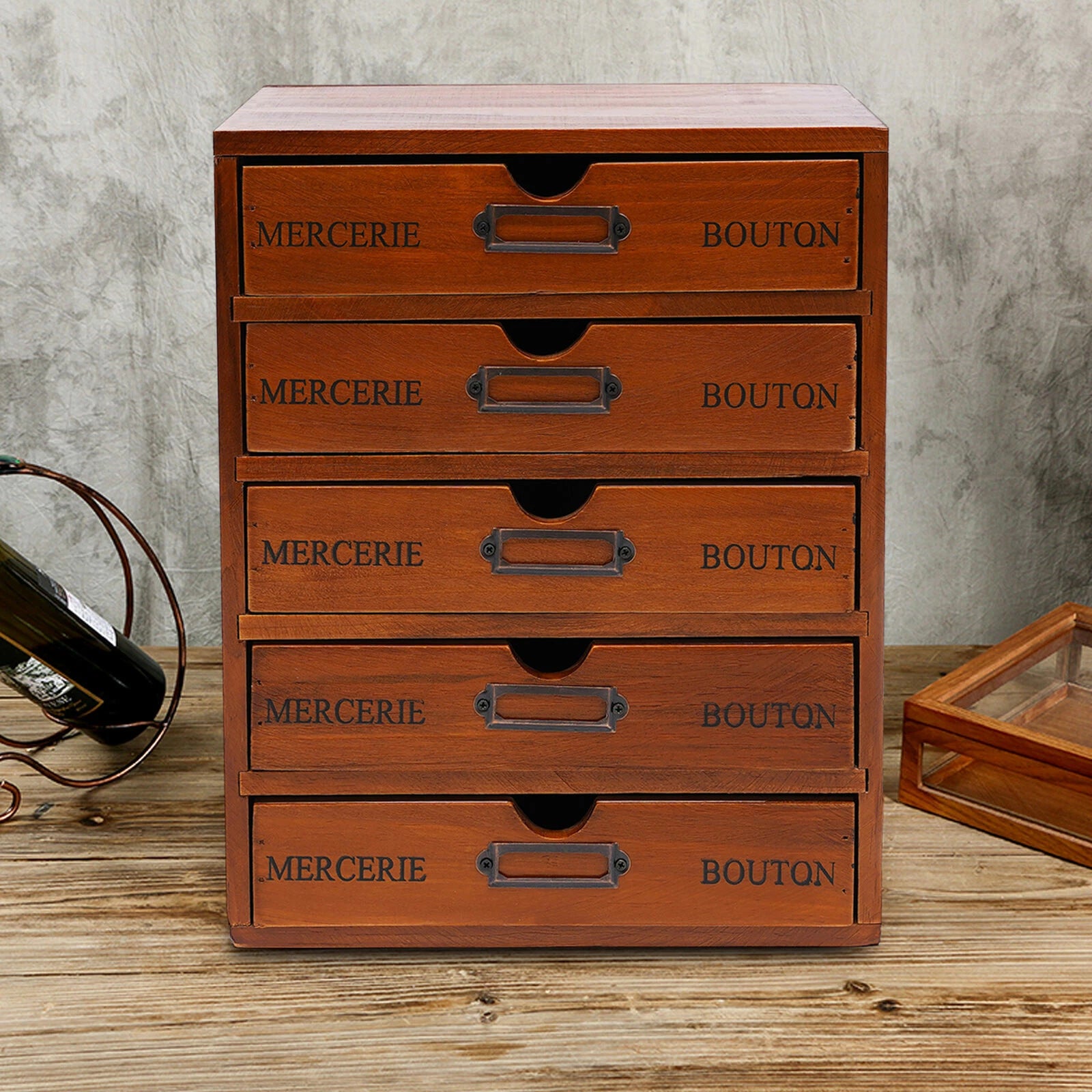 5 Layers Vintage Large Jewelry Organizer Wooden Storage Box Case with 5 Drawers | eBay