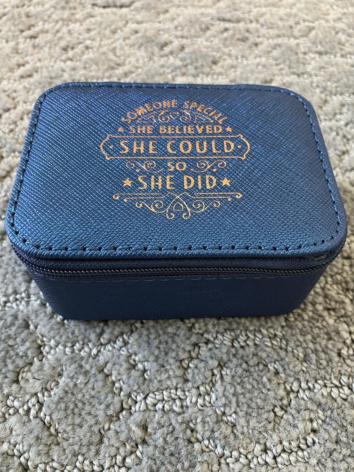 Inspirational Jewelry Box in Blue with Motivational Quote | eBay
