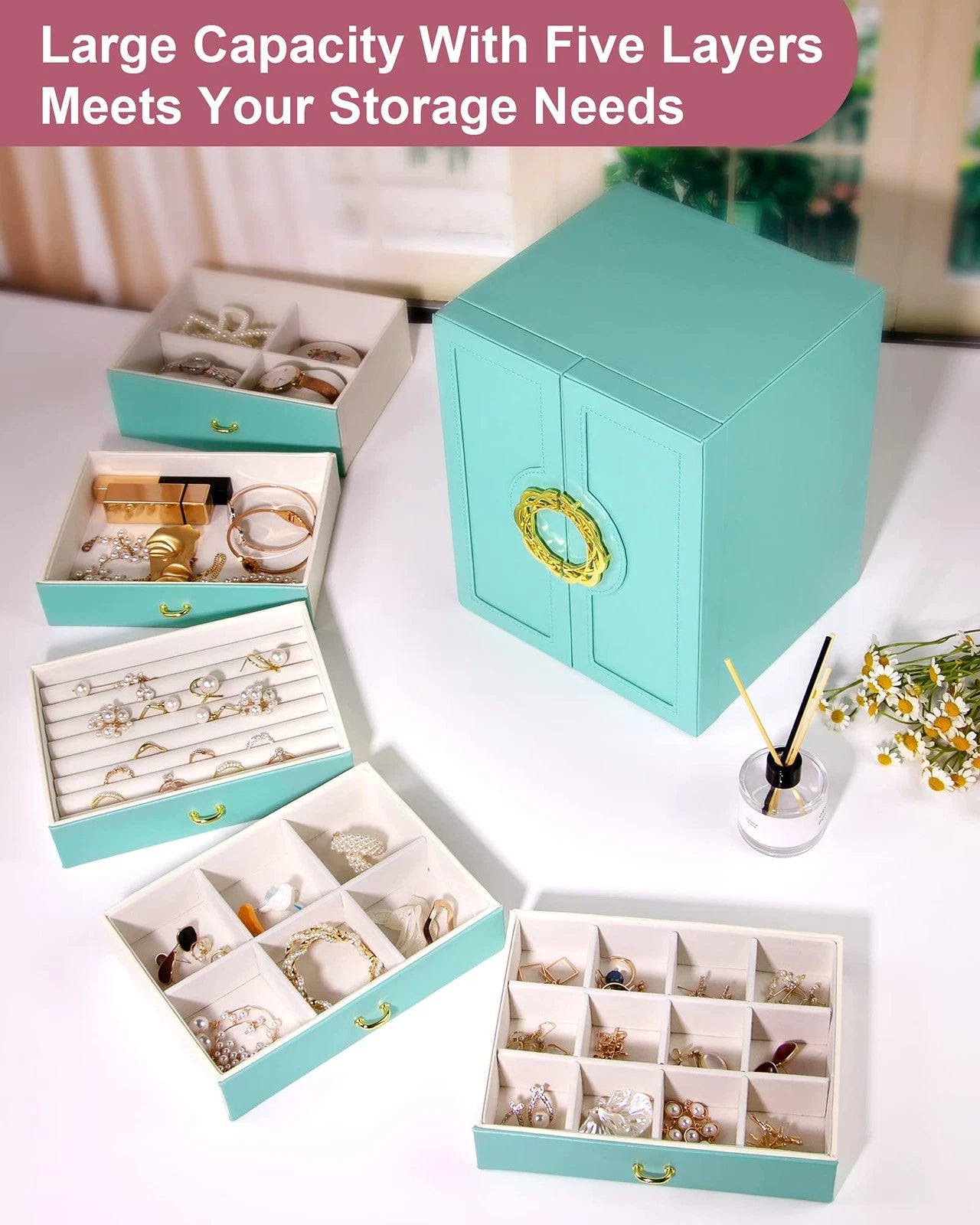 Jewelry Boxes & Organizers, Large Jewelry Boxes Organizers with 5 Drawers Nec... | eBay