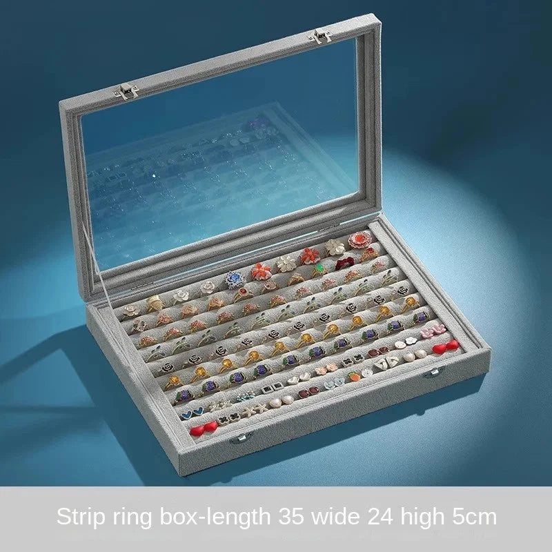 Jewelry Storage Box Large Capacity Rings Earrings Necklace Bracelet Display Case | eBay