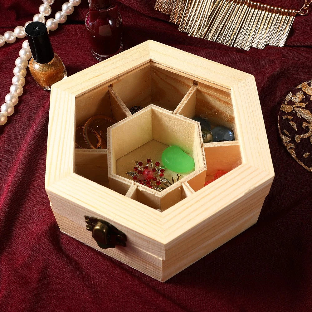 Makeup Case Jewelry Bead Organizer Storage Box Wooden Storage Chests | eBay