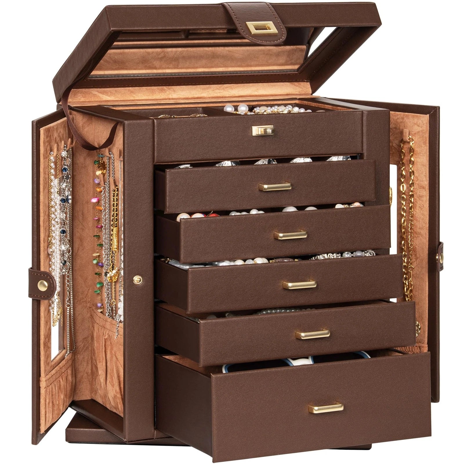 360° Rotating Jewelry Box 6-Tier Organizer Functional Jewelry Storage Case fo... | eBay