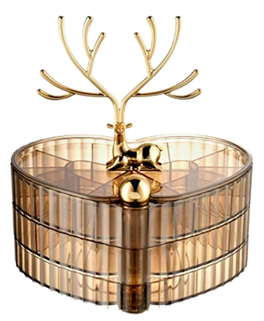 Rotating Elegant Deer Jewelry Storage Box Desktop Office Bedroom Collection | eBay