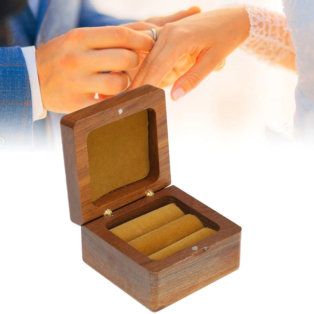 Wooden Box Jewelry Storage Case Organizer for Wedding For Proposal Display | eBay