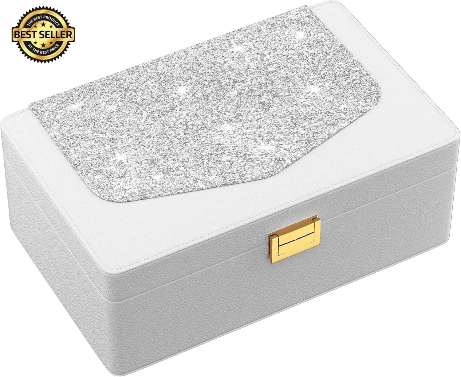 Jewelry Box W/ Tray, 2-Layer Organizer And Storage For Women, Mother, Girlfriend | eBay