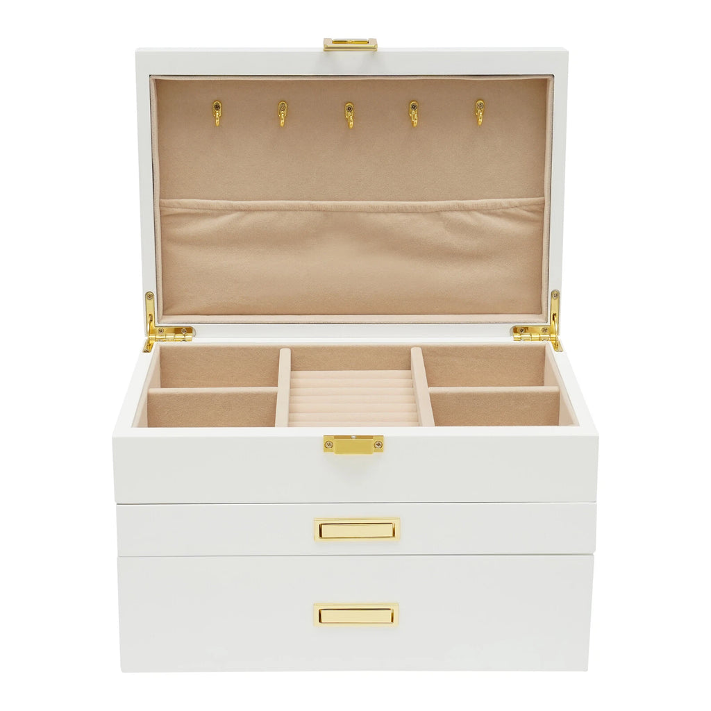 11*7.5*7.1in 3-Layer White Jewelry Organizer Box For Storage Earrings Necklace | eBay