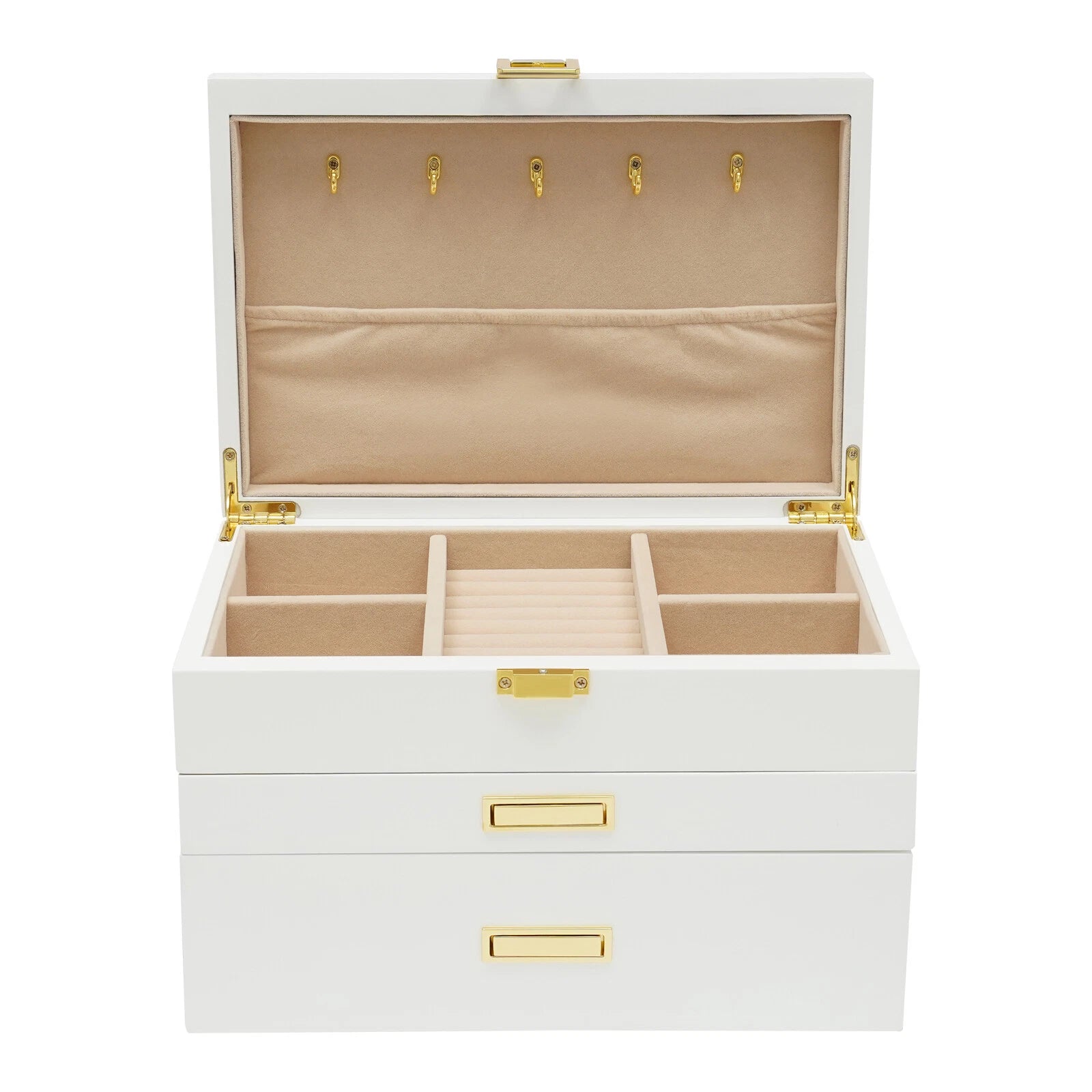 11*7.5*7.1in 3-Layer White Jewelry Organizer Box For Storage Earrings Necklace | eBay
