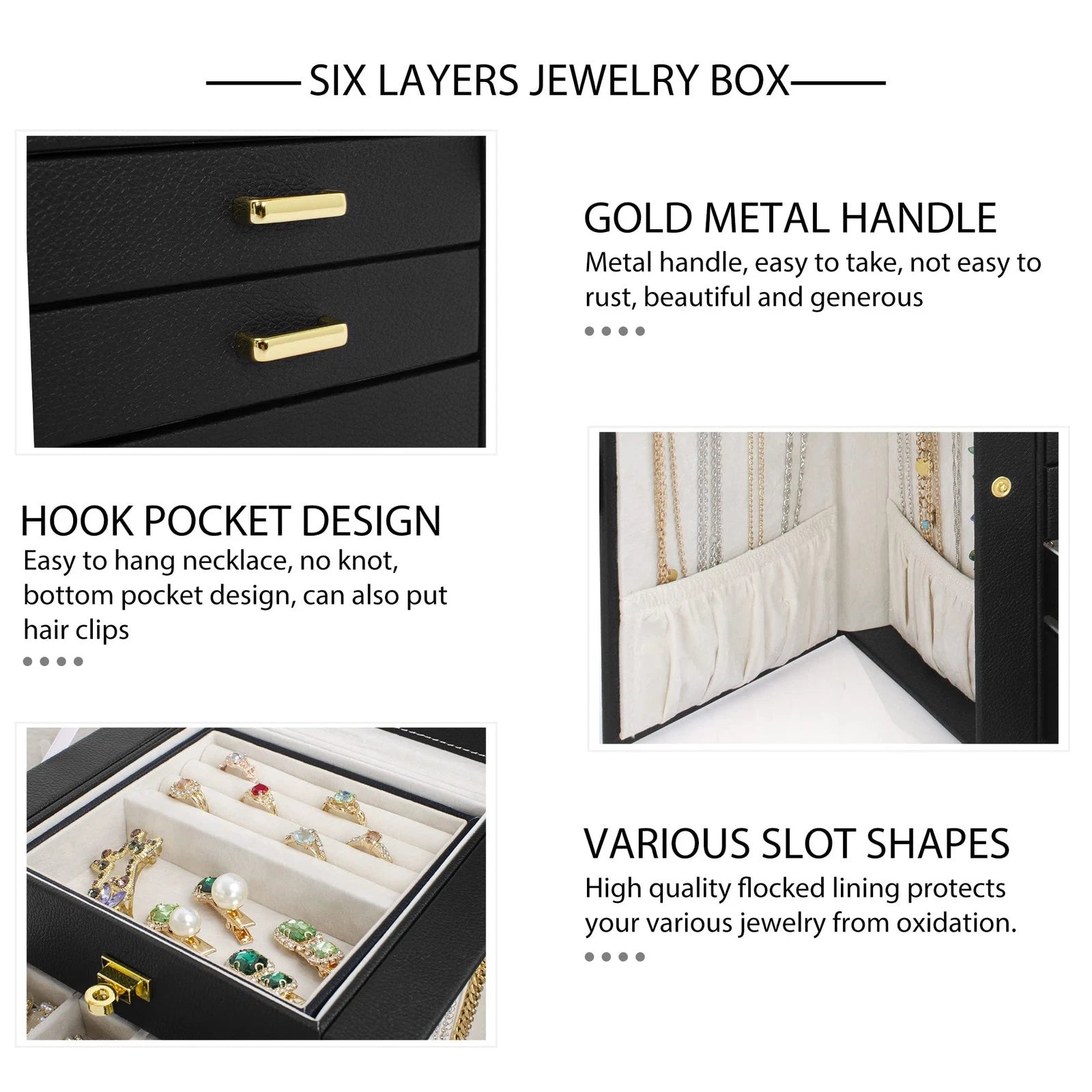 Jewelry Box Organizer Functional Leather Jewelry Storage Case for Women Girls... | eBay