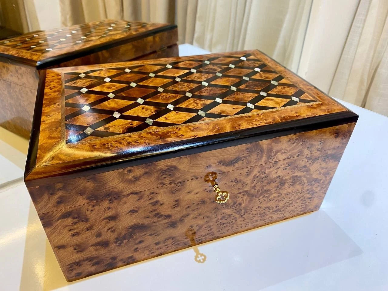 Big Moroccan jewellery Box lockable thuya wooden Jewelry Gift Box organizer | eBay