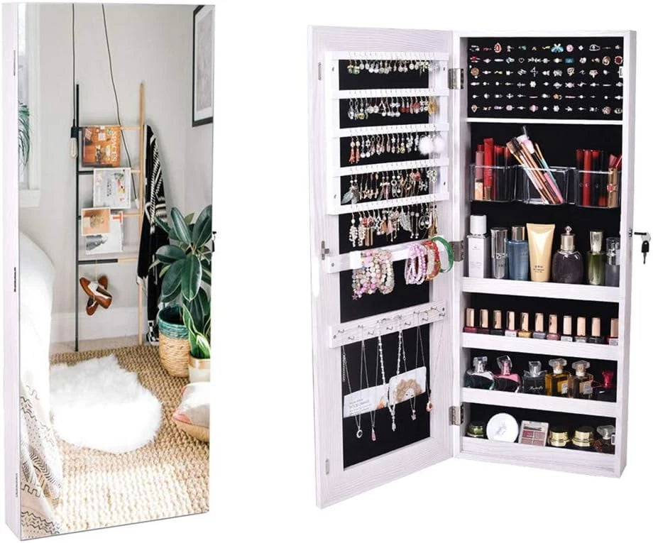 Wall or Door Mount Storage Cabinet with Full-Length Frameless Lockable Storage | eBay