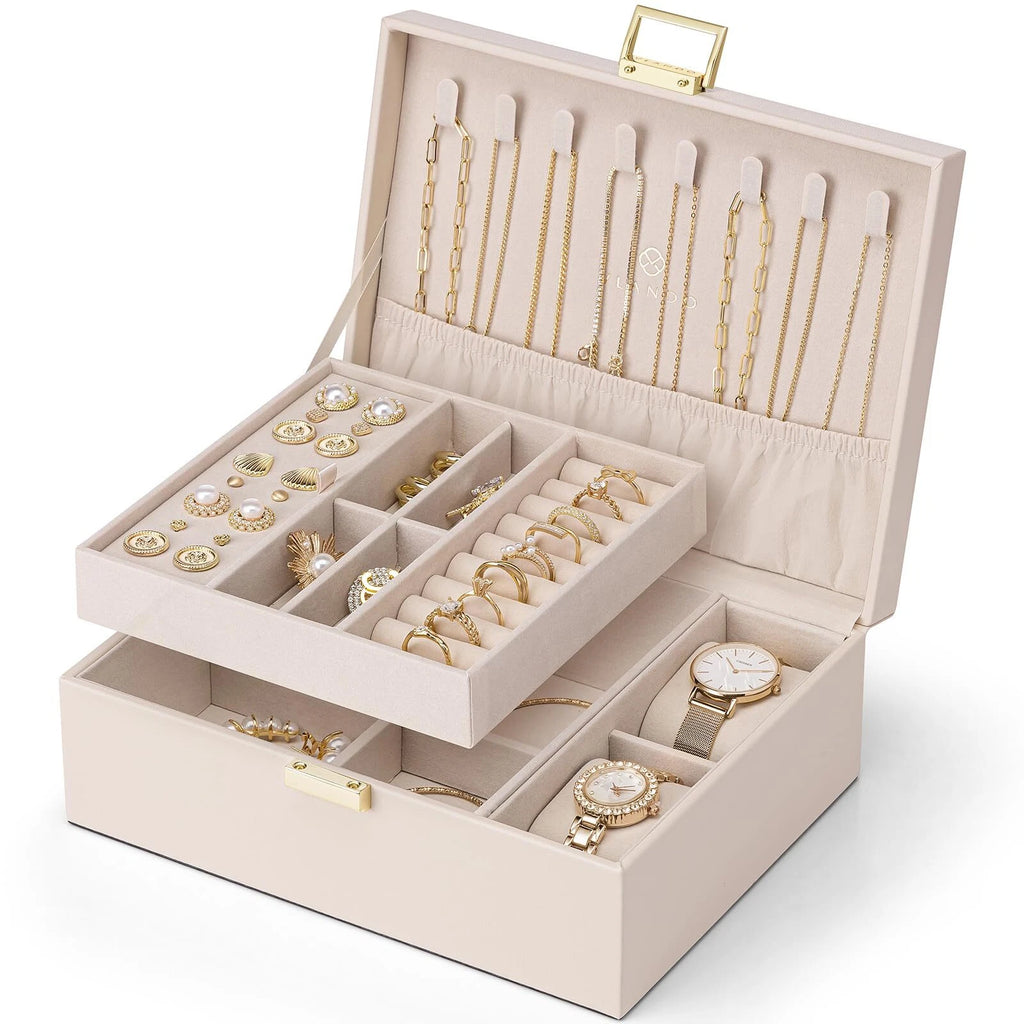 Vlando 2 Layer Jewelry Box Large Jewelry Organizer for Women Removable Jewele... | eBay