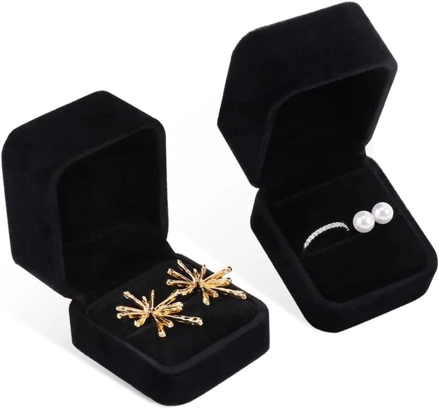 Compact Velvet Jewelry Cases for Earrings & Rings - Set of 2, Elegant Storage | eBay