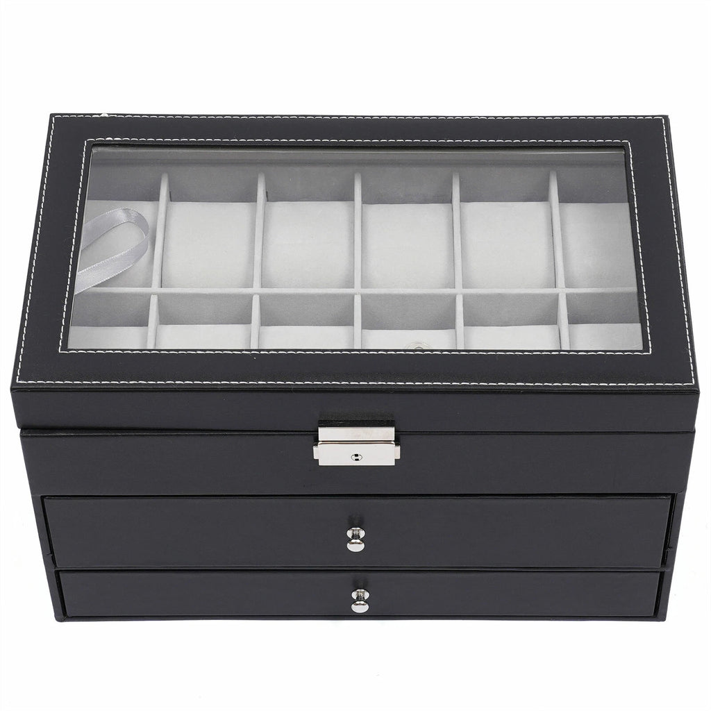 3 Layer Watch Sunglasses Jewelry Display Box Drawer Metal Buckle Organizer Box | eBay