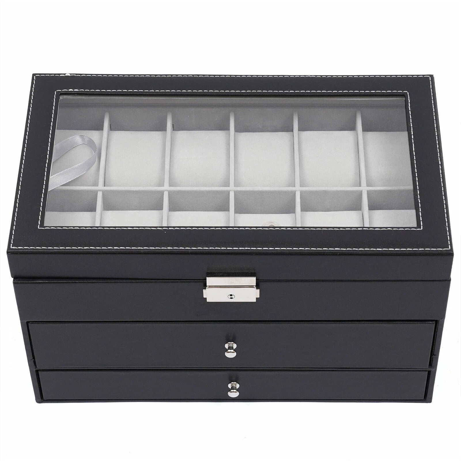 3 Layer Watch Sunglasses Jewelry Display Box Drawer Metal Buckle Organizer Box | eBay