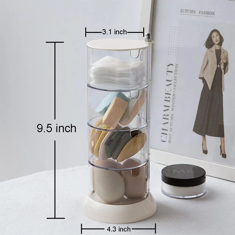 4-Layers Clear Jewelry Organizer, 360° Rotatable Small Cute Acrylic Jewelry Box | eBay