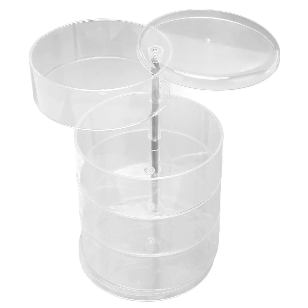 Clear Rotating Jewelry Box 4 Tier Space Saving Plastic Dustproof Decorative DGD | eBay