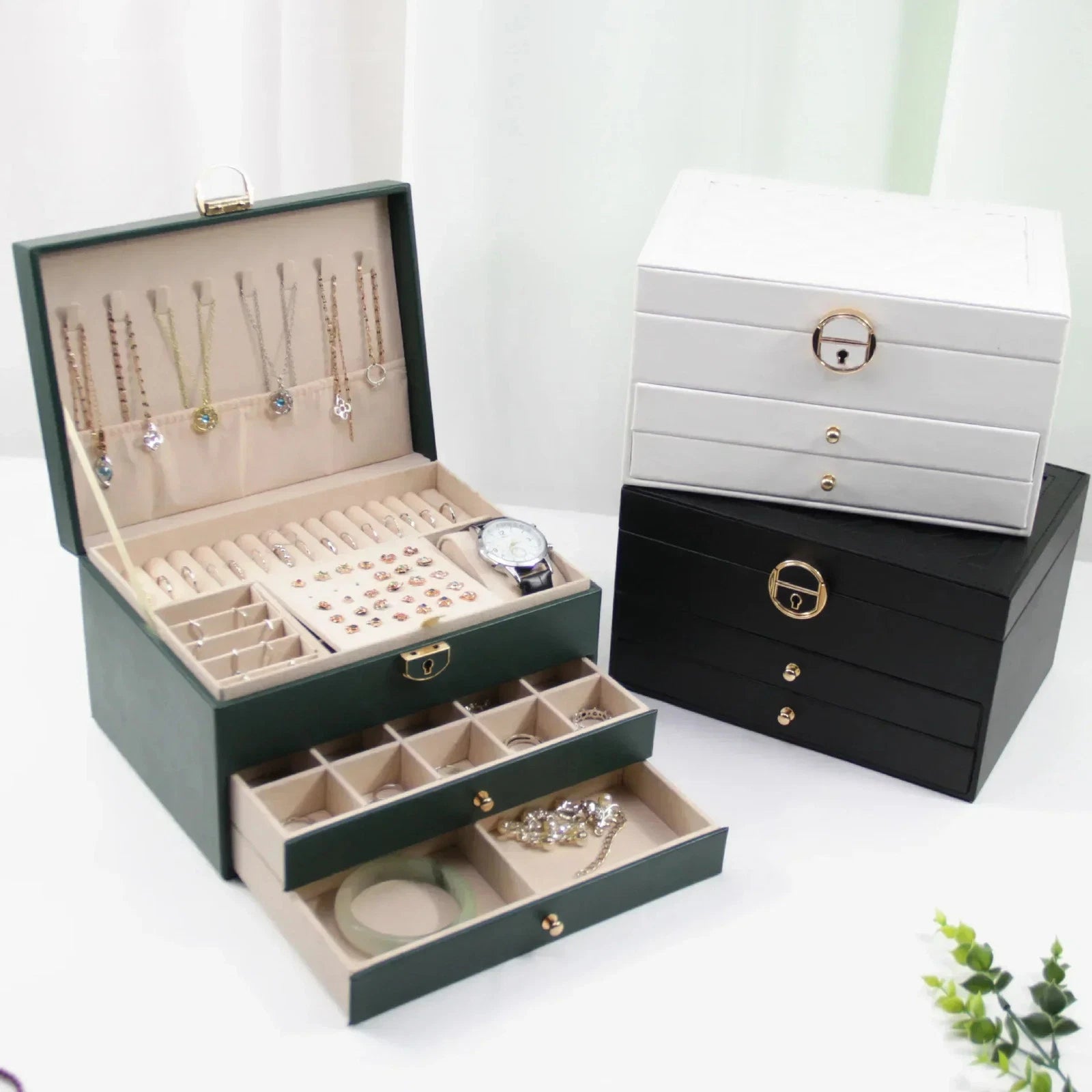 Hot Diamond Shaped Three-layer Lockable Drawer Jewelry Box, Jewelry Storage Box | eBay