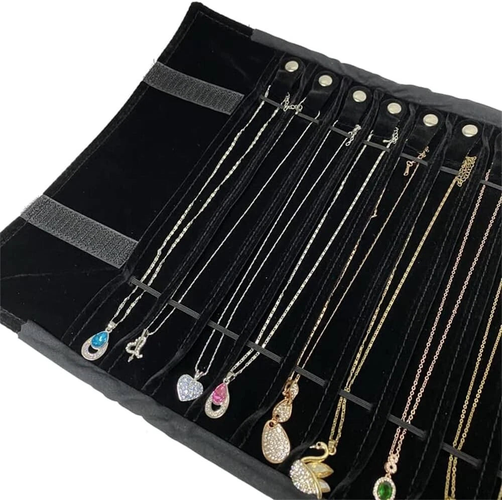 SCIKHEFT Portable Jewelry Roll Untangled Secure Necklace Travel Storage Bag D... | eBay