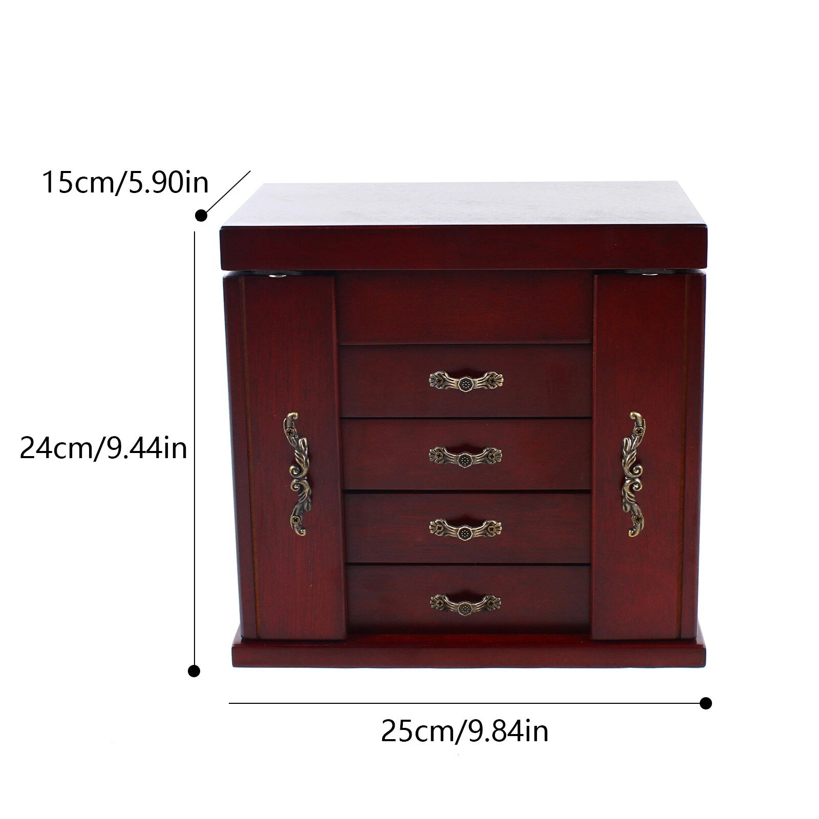 Large Capacity Vintage Wooden Jewelry Box for Women Jewelry Organizer 5 Layer US | eBay