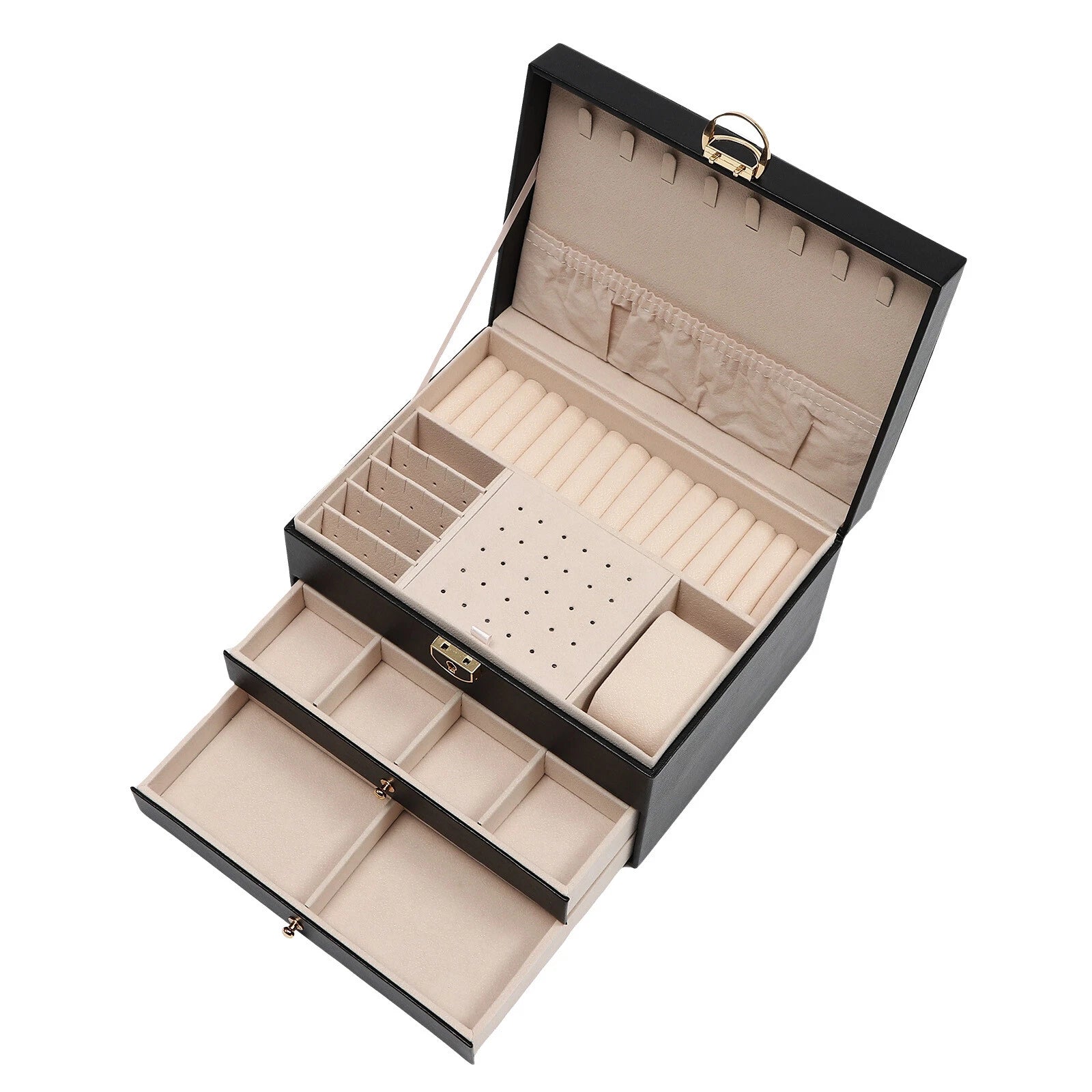 PU Watch Storage Box with Drawer Jewelry Organizer Watch Holder Display Case | eBay