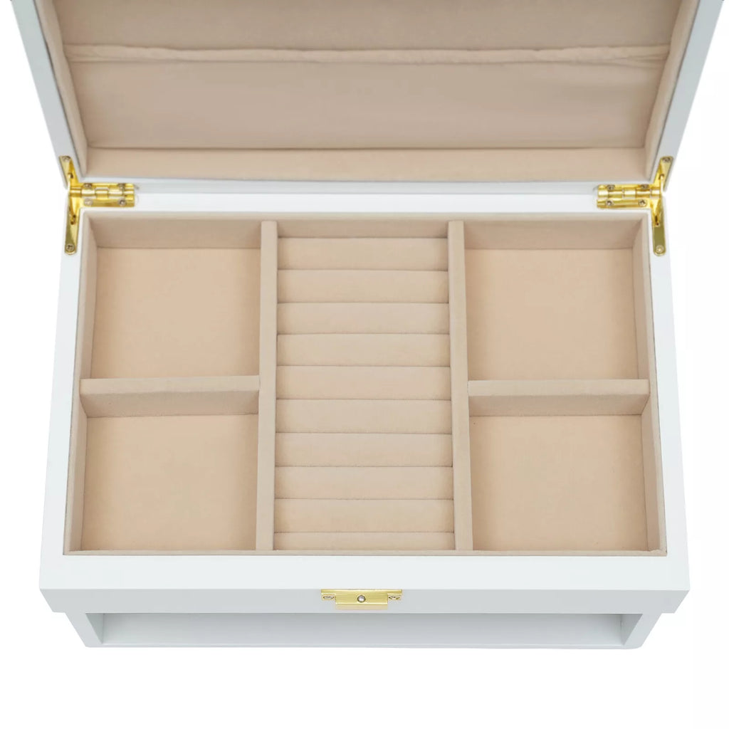 11*7.5*7.1in 3-Layer White Jewelry Organizer Box For Storage Earrings Necklace | eBay