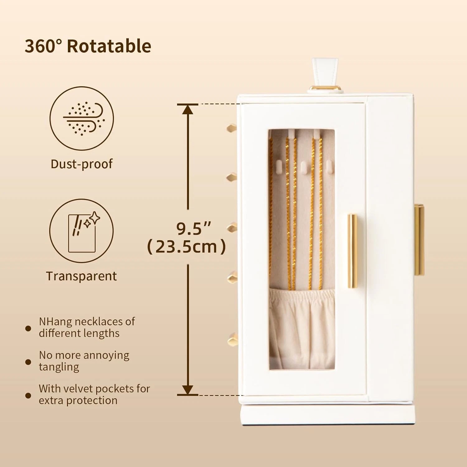 Jewelry Box 360° Rotating, Jewelry Storage Case with 5 Drawers, Jewelry Organize | eBay