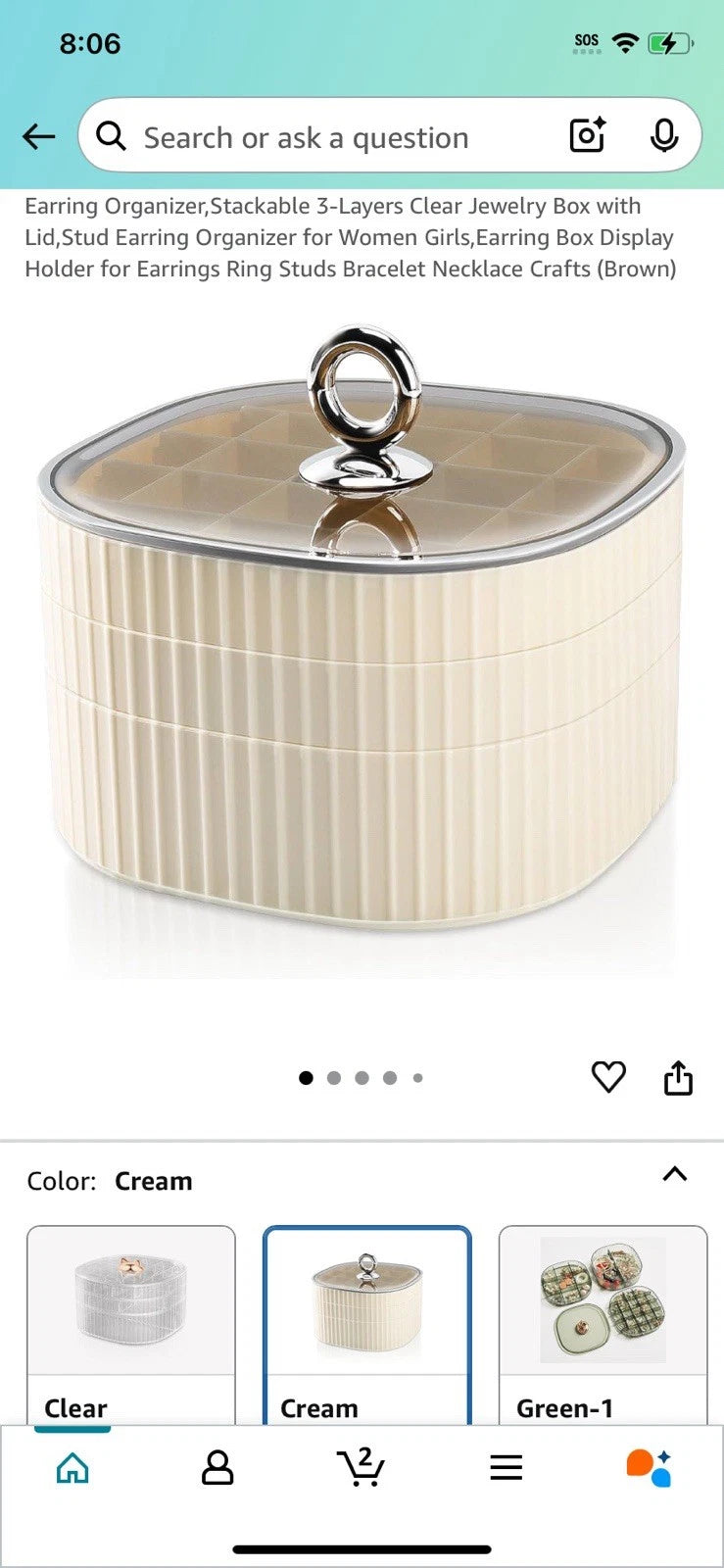 Earring Organizer,Stackable 3-Layers Clear Jewelry Box with Lid | eBay