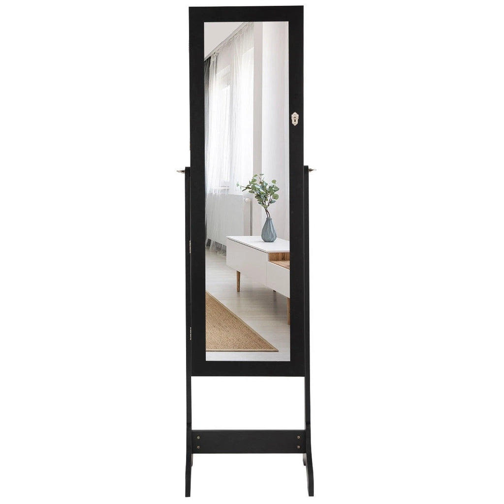 4 Tilting Position Jewelry Organizer Vanity Box w/ Full Length Mirror Black | eBay