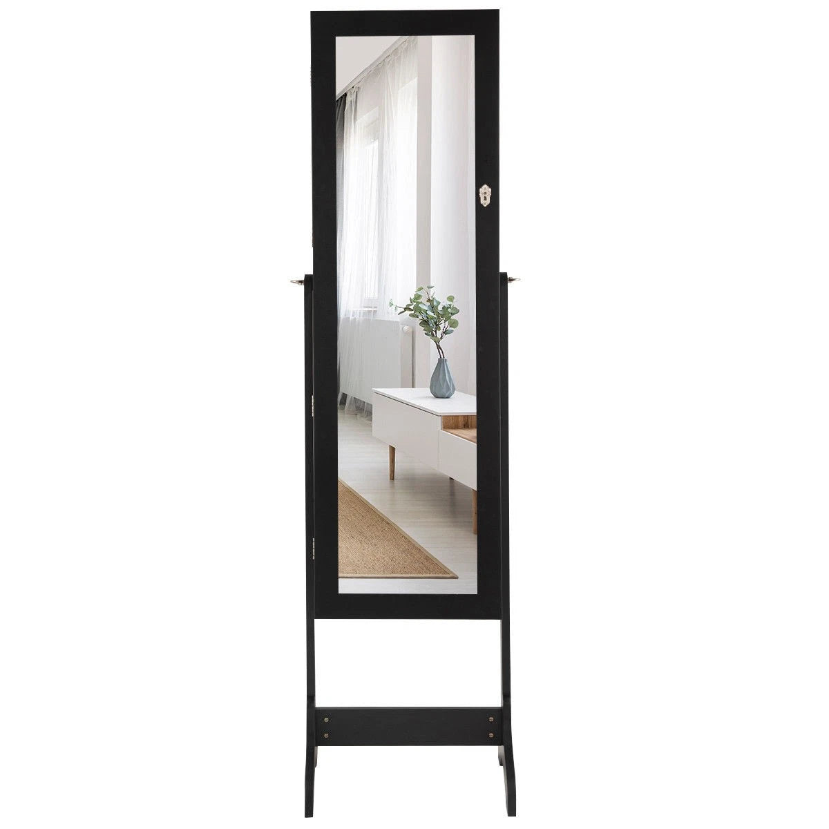 4 Tilting Position Jewelry Organizer Vanity Box w/ Full Length Mirror Black | eBay
