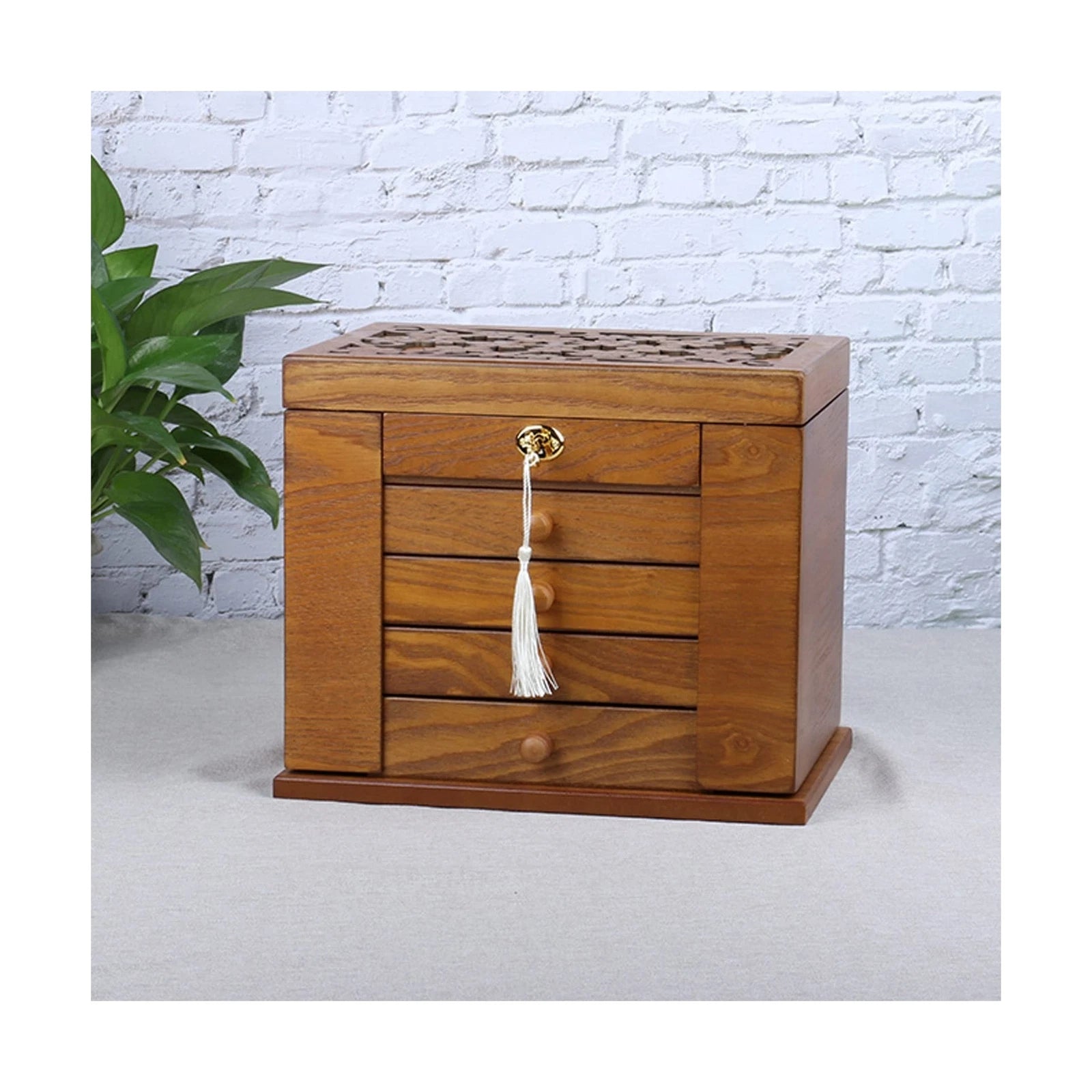 Changsuo Wooden Jewelry Box for Women, Organizer Box of Solild Wood with Lock... | eBay