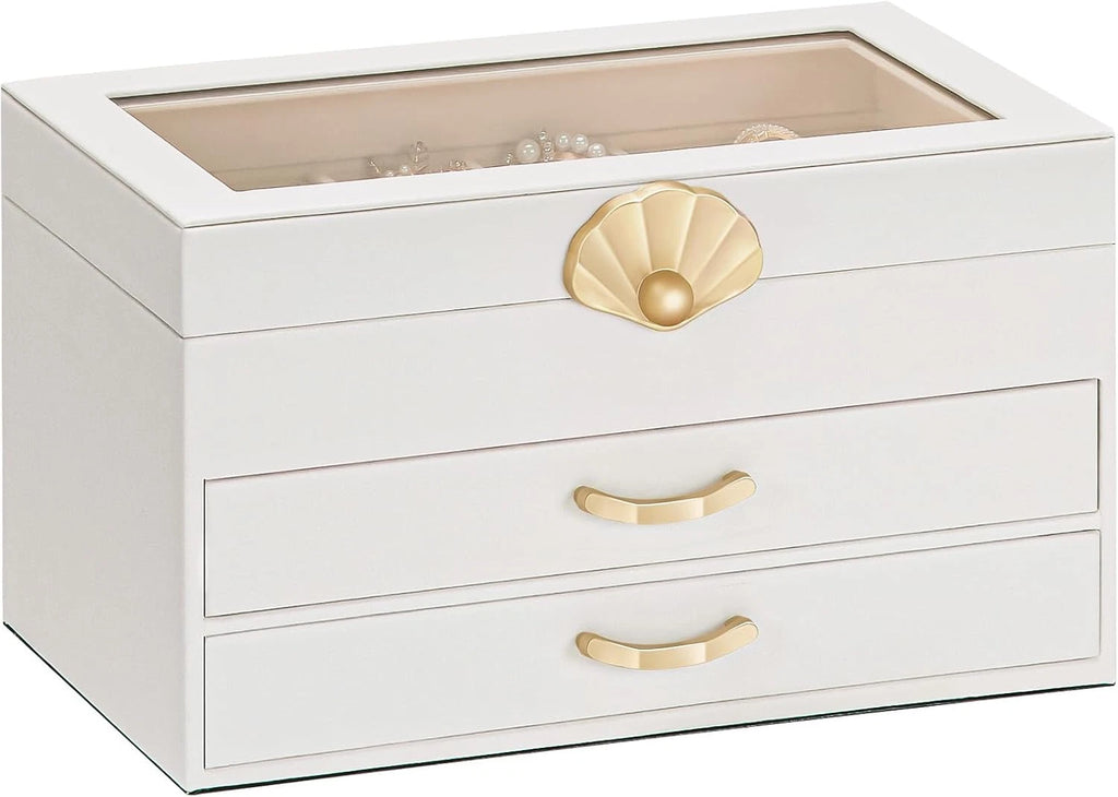 Jewelry Box with 2 Drawers: Display Organizer for Earrings Necklaces - Gift for | eBay