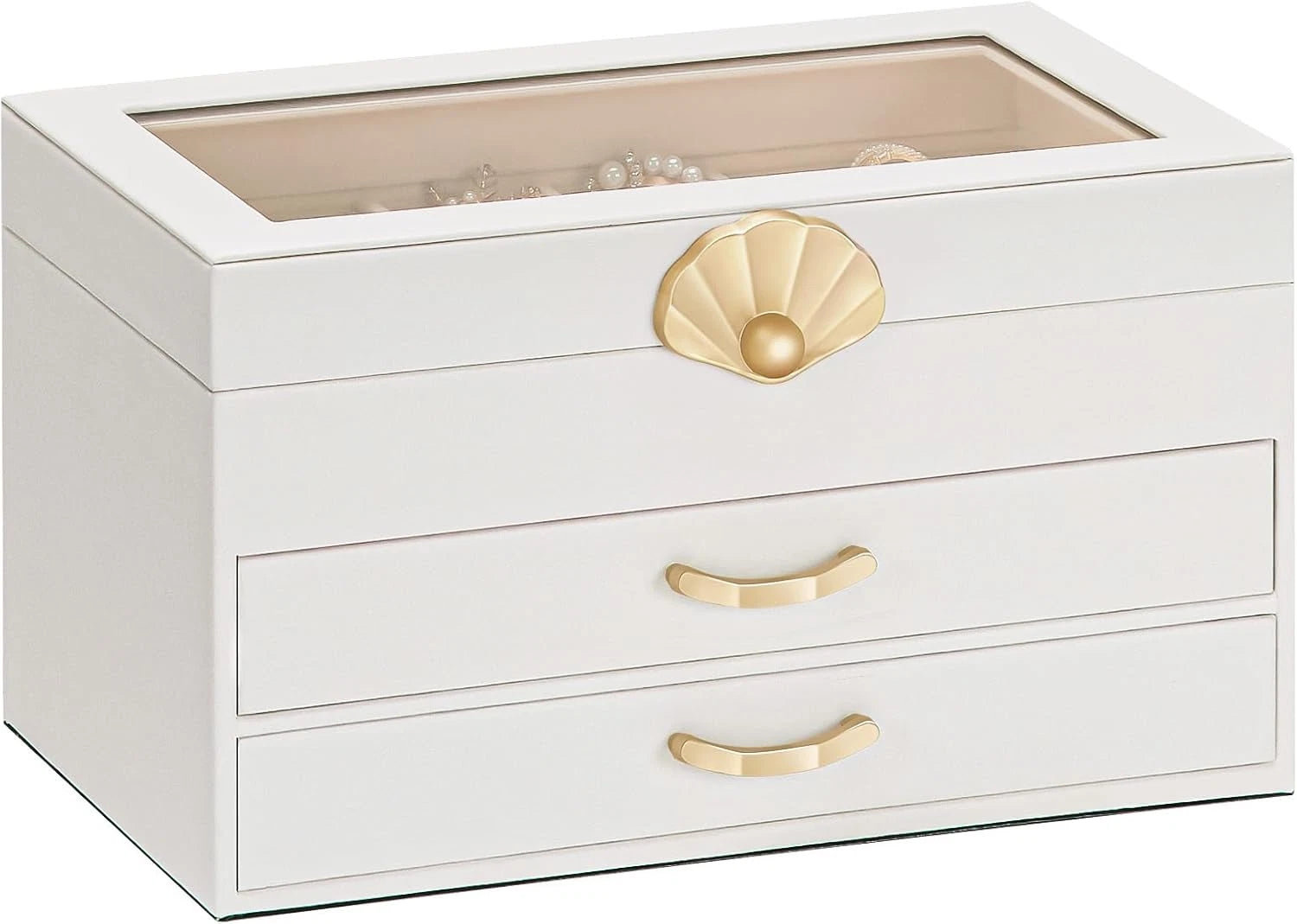 Jewelry Box with 2 Drawers: Display Organizer for Earrings Necklaces - Gift for | eBay