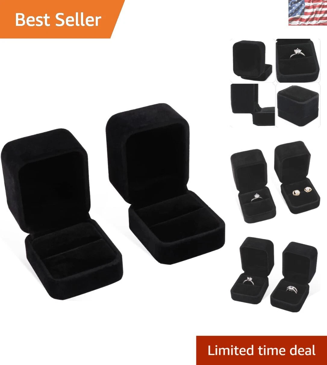 Compact Velvet Jewelry Cases for Earrings & Rings - Set of 2, Elegant Storage | eBay