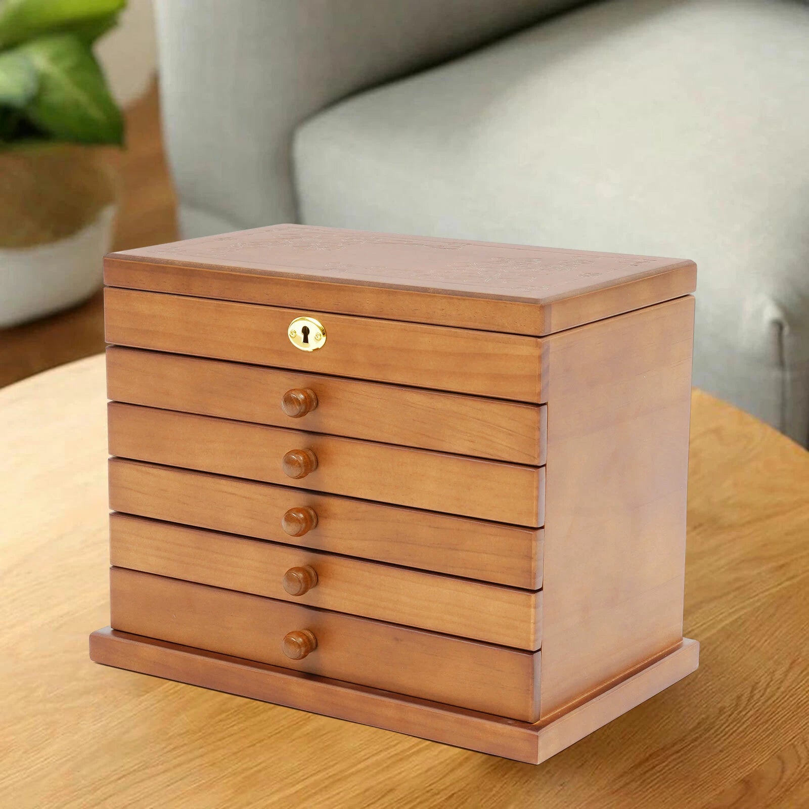 Large Capacity Wooden Jewelry Box Vintage Organizer Necklace Ring Display Boxes] | eBay