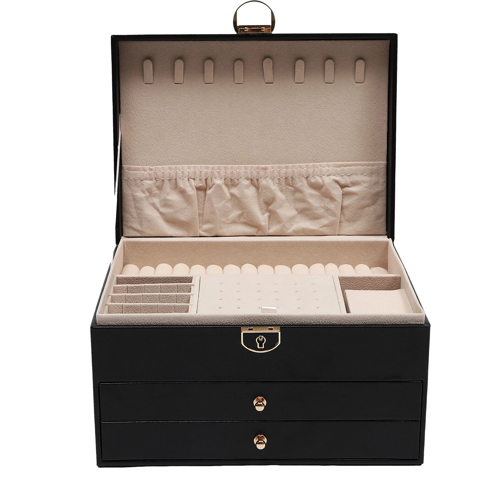 PU Watch Storage Box with Drawer Jewelry Organizer Watch Holder Display Case | eBay