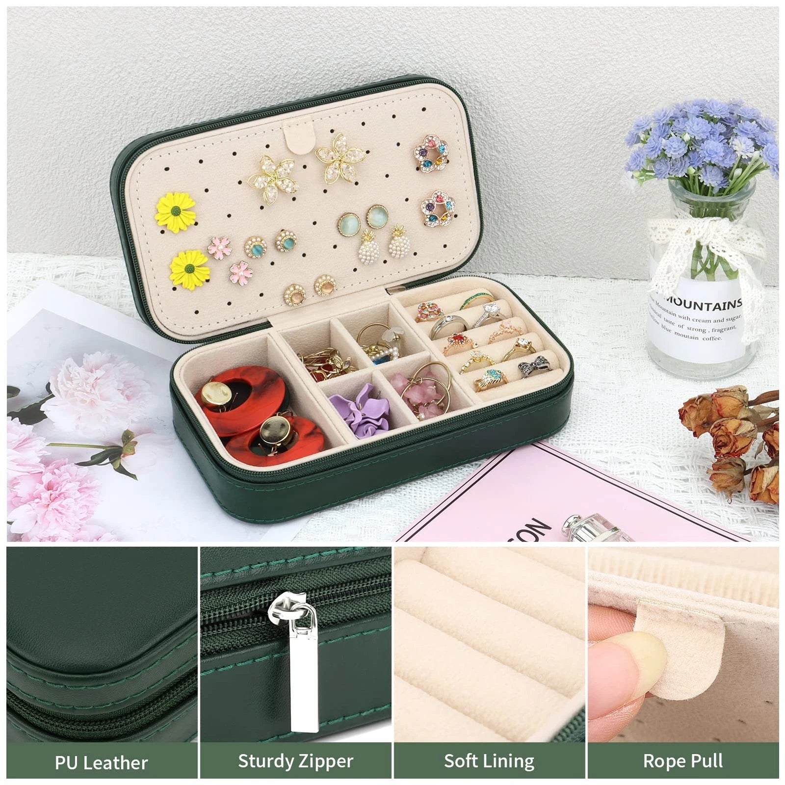 Travel Jewelry Box, PU Leather Portable Jewelry Case, Small Jewelry Boxes for... | eBay