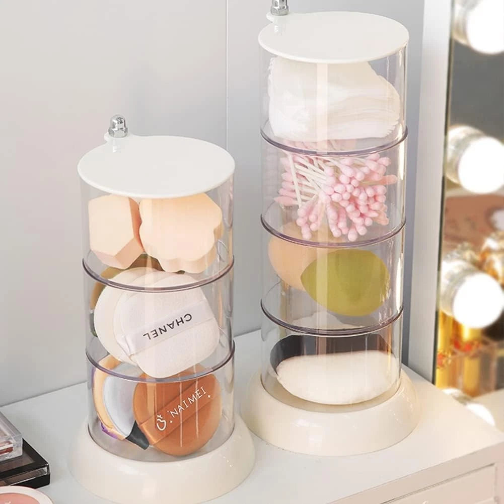 4-Layers Clear Jewelry Organizer, 360° Rotatable Small Cute Acrylic Jewelry Box | eBay