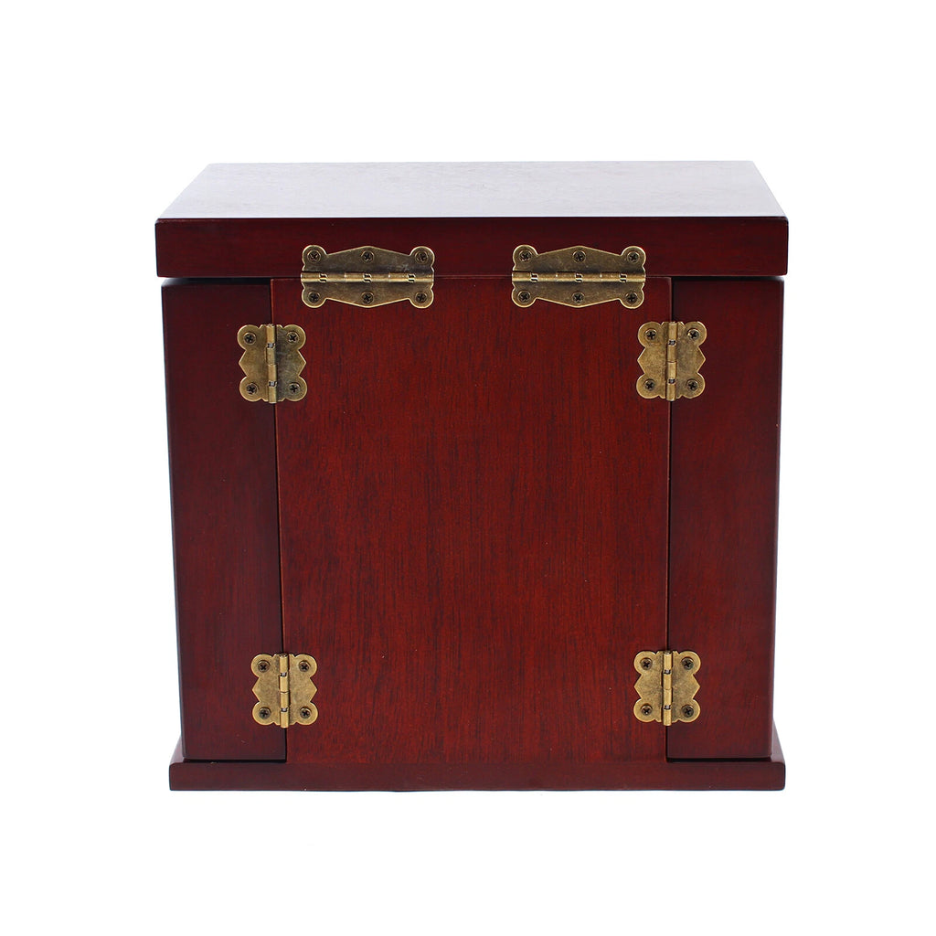 Large Wooden Jewelry Box Organizer w/ Mirror 5layer Ring Necklace Storage Case | eBay