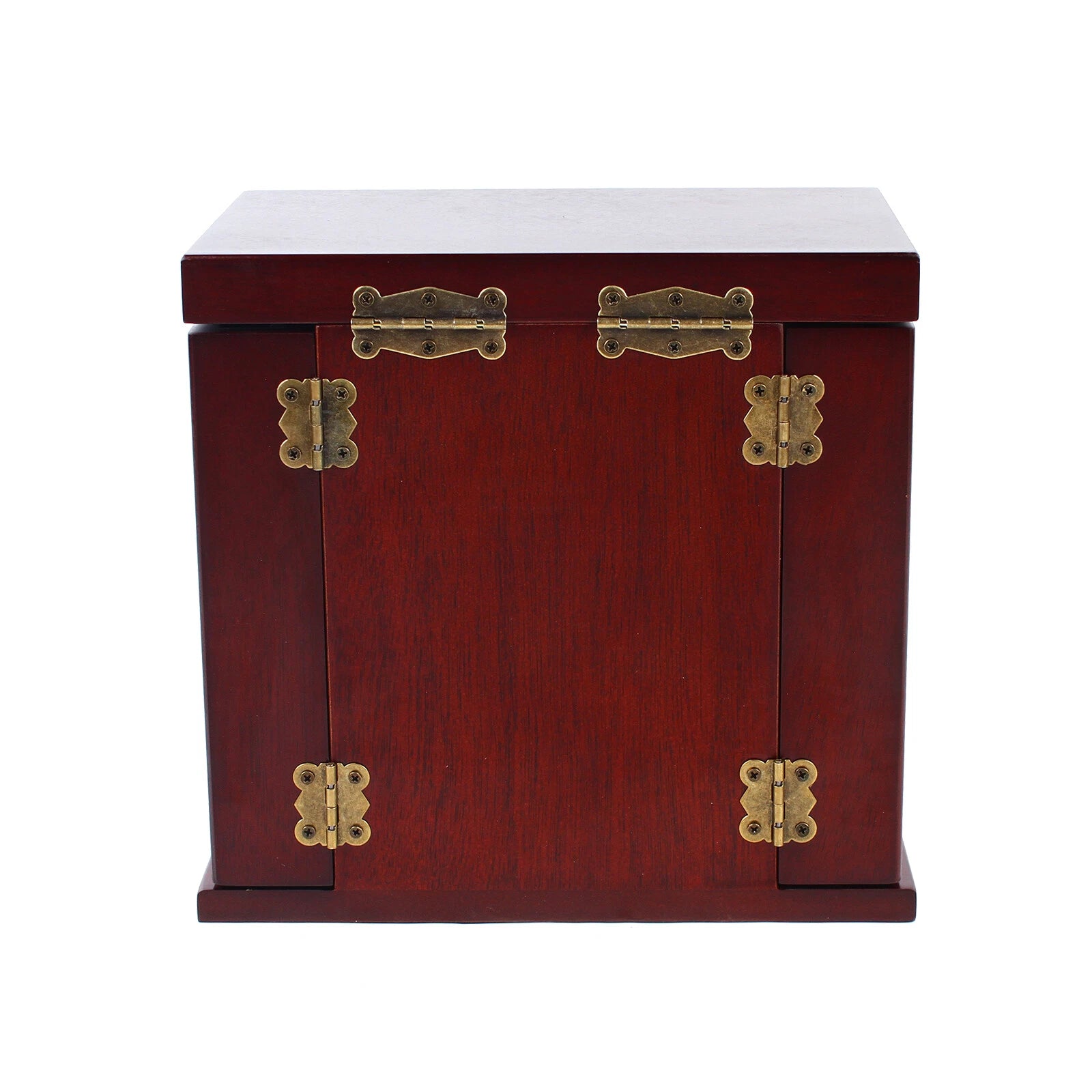 Large Wooden Jewelry Box Organizer w/ Mirror 5layer Ring Necklace Storage Case | eBay
