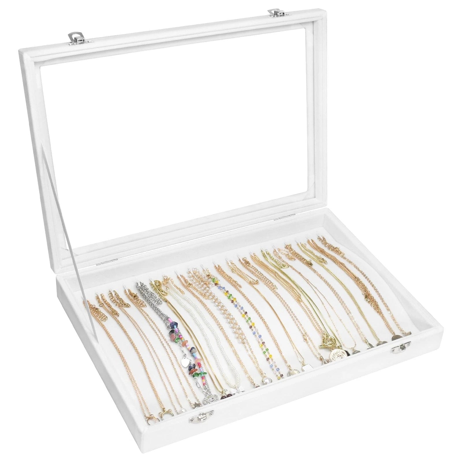 Velvet Necklace Display Jewelry Tray 20 Hook Necklace Tray Necklace Pendant J... | eBay