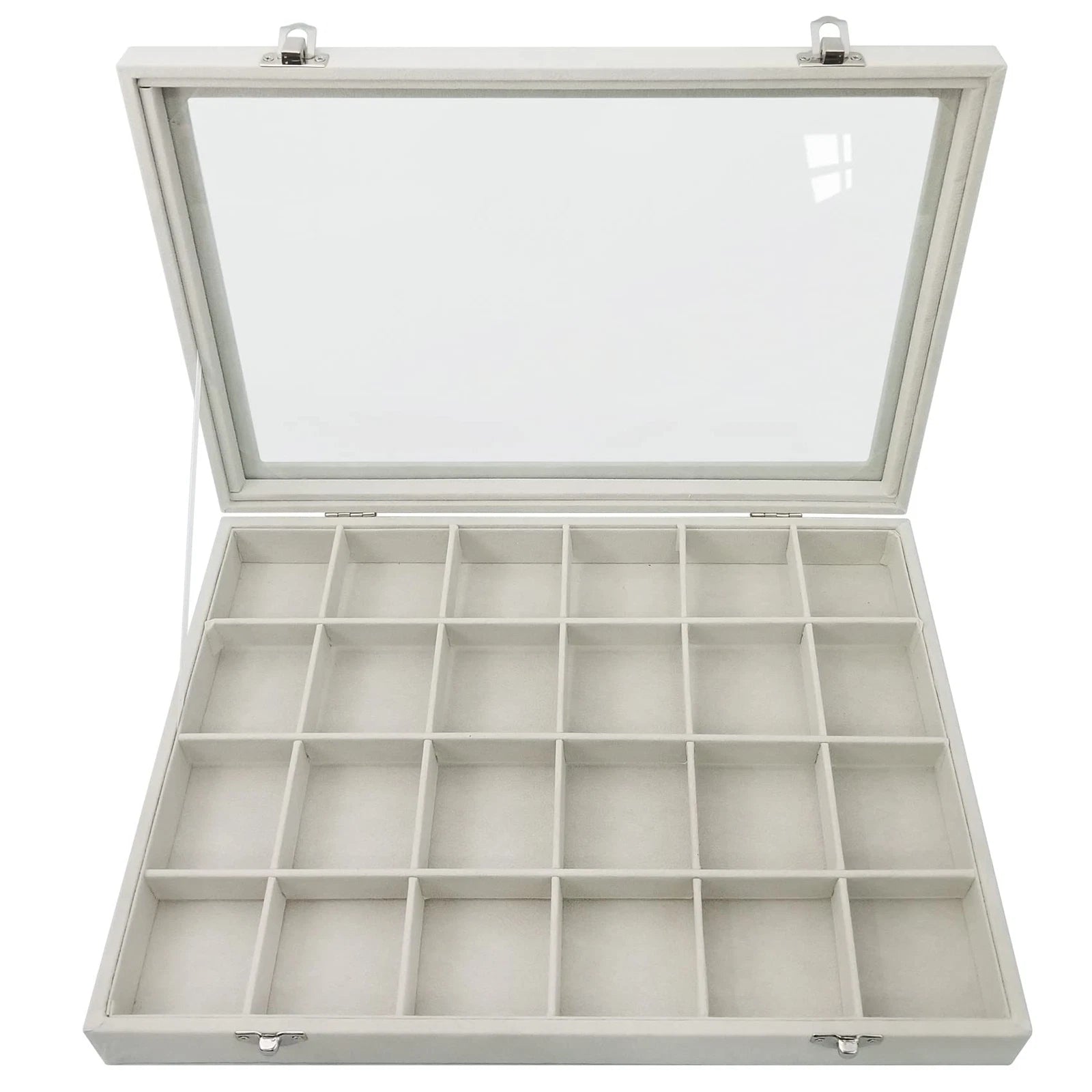 24 Grids Jewelry Box Removable Earrings Rings Organizer Box with Clear Lid fo... | eBay