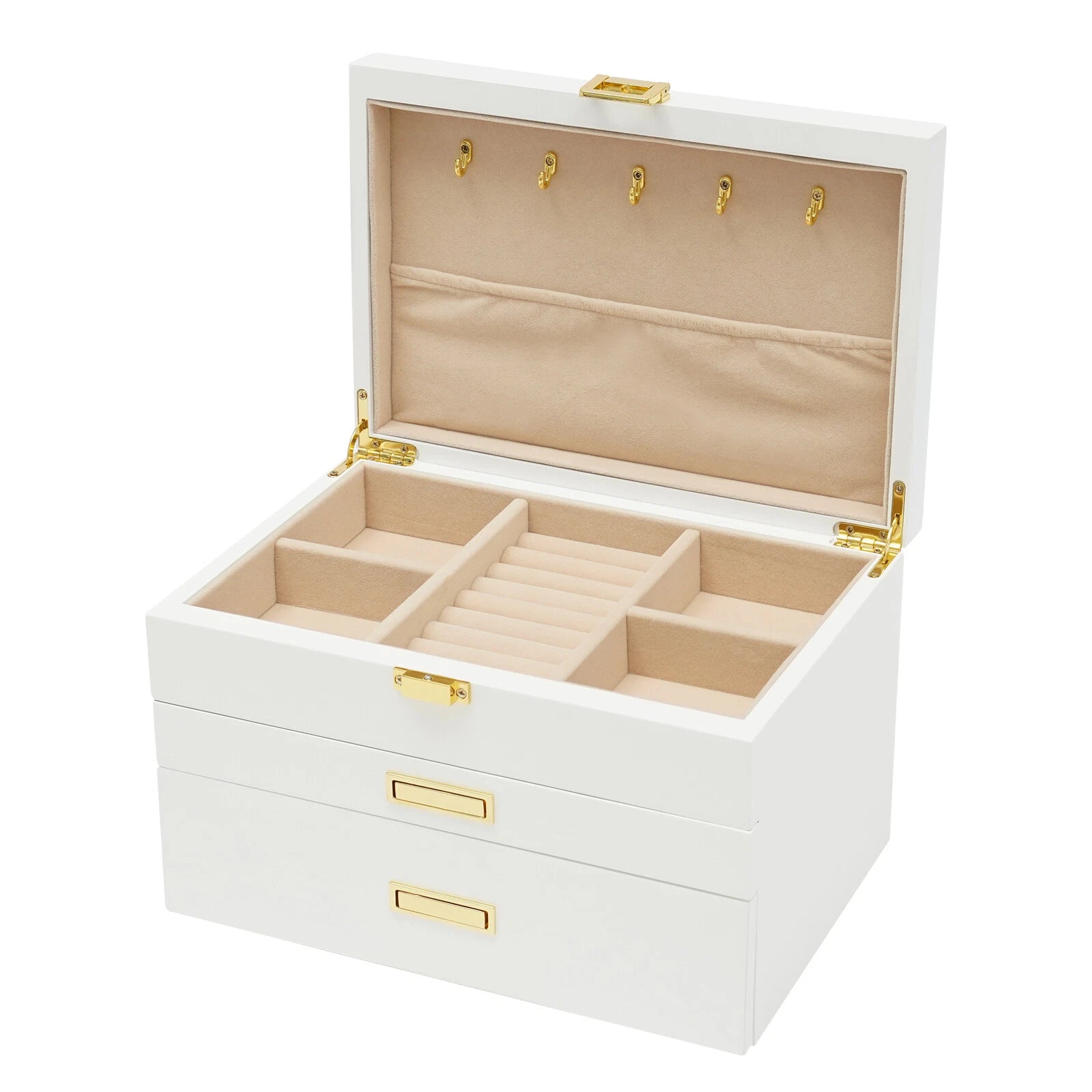 11*7.5*7.1in 3-Layer White Jewelry Organizer Box For Storage Earrings Necklace | eBay