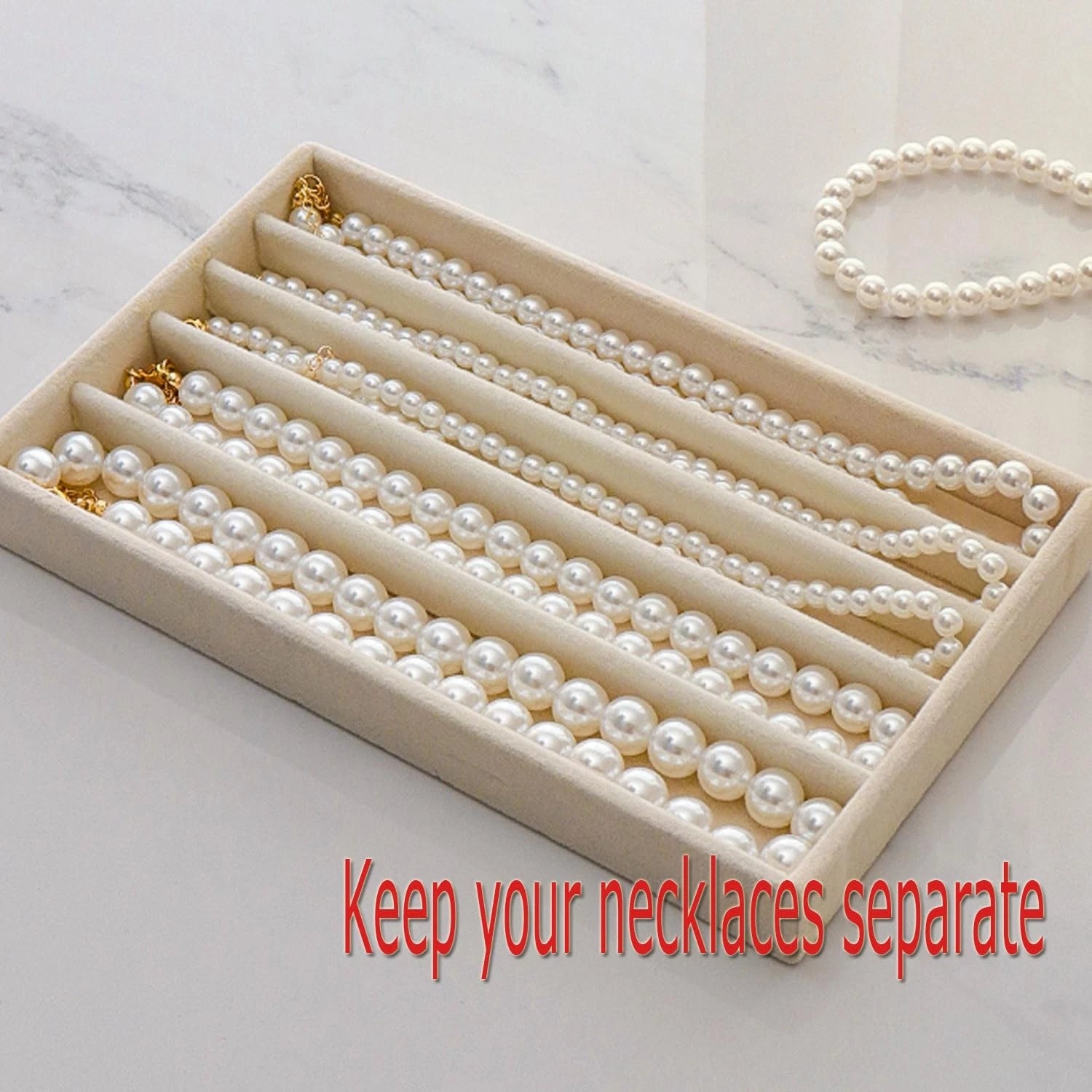 Necklace Organizer Box with Clear Lid, Dustproof Velvet Jewelry Holder Storag... | eBay