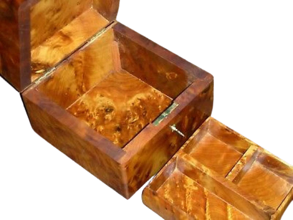 130MM Wooden box Jewelry Box Made Of wooden Thuya Burl,Lockable handmade new2024 | eBay