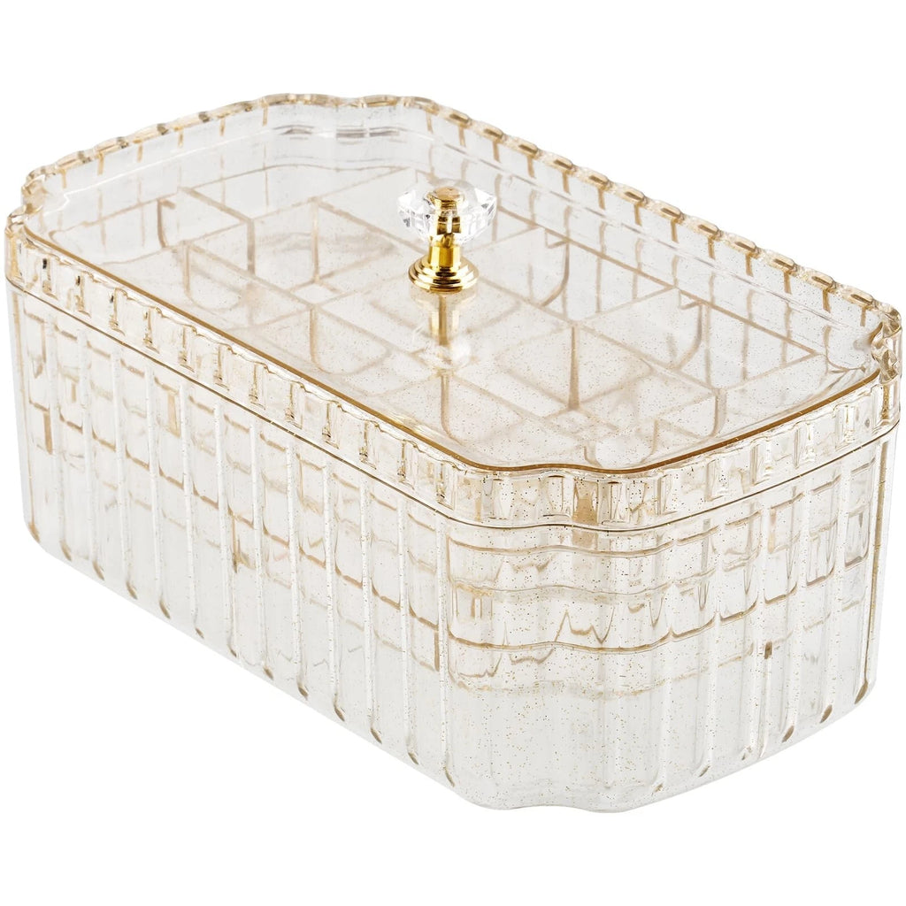 NiHome Transparent 3-Layer Jewelry Organizer Box with Elegant Gold Handle, Ef... | eBay